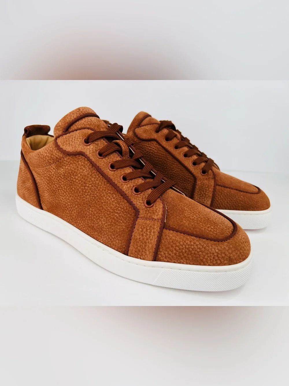 CHRISTIAN LOUBOUTIN Rantulow Orlato Grain Suede Leather Sneakers EU 45- US 12